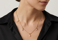 Pink Crystal Dainty Chain. A minimal gold chain with tiny pink crystal accents.